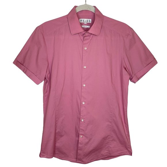 Reiss Pink Button-Down Slim Fit Shirt, M